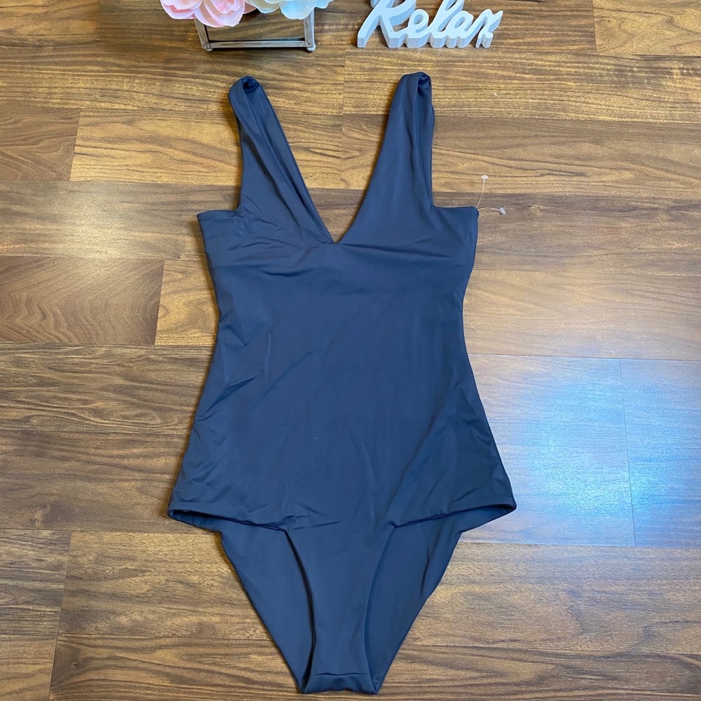 One piece gray swimsuit
